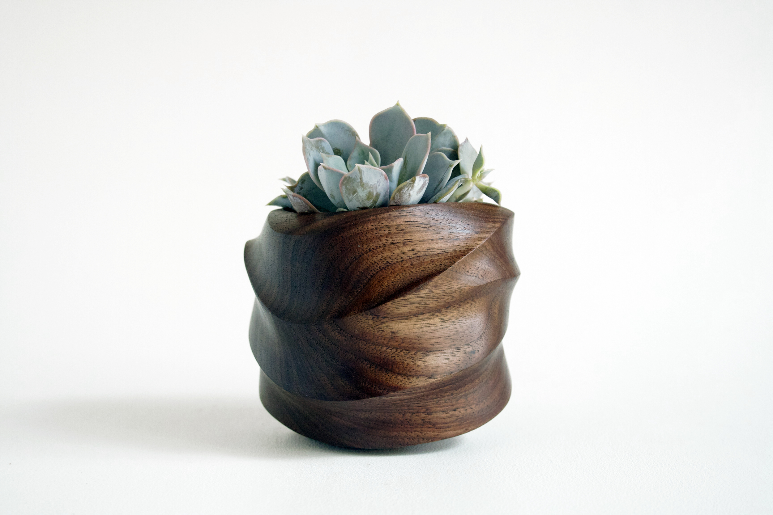 Foxwood Co. FORMA Walnut Vessel handmade and handcrafted wood succulent planter via Needles + Leaves blog.